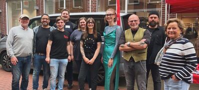 SPD- und Jusos-Mitglieder am Wahlkampfstand in Coesfeld