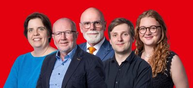 SPD-Ratsmitglieder ab dem 1.11. (v.l.): Bettina Suhren, Thomas Stallmeyer, Ralf Nielsen, Matthis Tasler, Frieda Schmitz