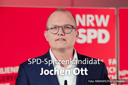 Foto von Jochen Ott dazu der Text: "SPD-Spitzenkandidat - Jochen Ott"